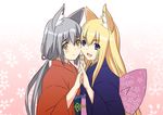 animal_ears date_(senpen) fox_ears gyokuyou japanese_clothes kimono multiple_girls tenko_kuugen wagaya_no_oinari-sama 
