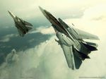  ace_combat ace_combat_5 aircraft airplane artist_request cloud f-14_tomcat fighter_jet jet military military_vehicle missile sky solo wardog_squadron watermark 