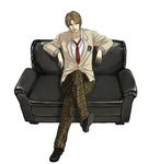  atobe_keigo bad_id bad_pixiv_id blazer brown_hair couch jacket male_focus necktie sakatsuki school_uniform solo tennis_no_ouji-sama 