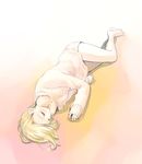  barefoot blonde_hair closed_eyes ikeda_jun_(mizutamari) lying on_side original sleeping solo sweater 
