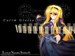  aoiba_takato blonde_hair carim_gracia long_hair lyrical_nanoha magic_circle mahou_shoujo_lyrical_nanoha_strikers omega_symbol purple_eyes solo 