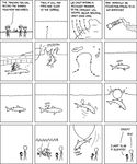  black_and_white comic english_text fish human humor mammal marine monochrome science sea shark stick_figure text water what what_has_science_done xkcd 