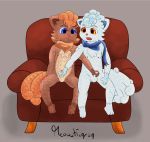  3_toes 4_fingers absurd_res alolan_vulpix anthro armchair balls blue_eyes blue_fur brothers brown_eyes brown_fur canid canine chair chest_tuft cub duo fox fur gabriel_(robinstic) handjob hi_res humanoid_penis incest male male/male mammal michael_(robinstic) mutual_masturbation nintendo nipples nude open_mouth penis pok&eacute;mon pok&eacute;mon_(species) precum regional_variant robinstic scarf sex sibling sitting toes tuft twincest twins uncut video_games vulpix white_fur young 