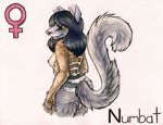  cum cum_on_face female fluffy_tail looking_at_viewer nipples nude numbat open_mouth ruaidri smile solo yellow_eyes 