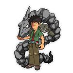  black_hair closed_eyes gen_1_pokemon geodude gym_leader kafun onix poke_ball pokemon pokemon_(creature) pokemon_(game) pokemon_rgby takeshi_(pokemon) waist_poke_ball white_background yellow_eyes 