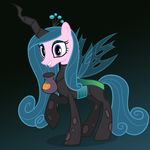  bag changeling costume equine eyeshadow fangs female feral friendship_is_magic green_hair hair halloween hi_res holes holidays horn horse long_hair makeup mammal my_little_pony nightmare_night ohitison pony princess_cadance_(mlp) queen_chrysalis_(mlp) solo winged_unicorn wings 