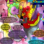  angel applejack_(mlp) club cute demon dialog dragon english_text equine female friendship_is_magic girly halo horn horse male mammal my_little_pony pegasus pinkie_pie_(mlp) pony rainbow_dash_(mlp) rubber saurian_(artist) spike_(mlp) text twilight_sparkle_(mlp) unicorn weapon wings 