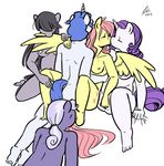  anthro anthrofied bisexual black_hair blue_hair blush breasts cutie_mark equine eyes_closed fancypants_(mlp) female fingering fluttershy_(mlp) foot_fetish friendship_is_magic fur grey_fur group group_sex hair hoity_toity_(mlp) horn horse kissing kneeling licking_foot long_hair male mammal my_little_pony octavia_(mlp) orgy pegasus penetration pink_hair plain_background pony purple_hair pussy rarity_(mlp) sex sitting themanesex unicorn vaginal vaginal_fingering vaginal_penetration white_background white_fur wings yellow_fur 