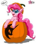  blue_eyes clouddg cute dialog english_text equine female feral fluffy friendship_is_magic fur hair halloween holidays horse jack_o&#039;_lantern jack_o'_lantern long_hair mammal my_little_pony open_mouth pink_fur pink_hair pinkie_pie_(mlp) plain_background pony pumpkin smile solo text tongue transparent_background 