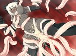  breasts cat_ears catgirl cum drow elf female hair hatsuen_kikan nude solo tentacles white_hair 