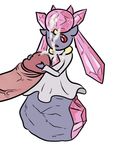  ambiguous_gender blush cum cum_on_face diancie handjob legendary_pokemon nintendo penis pok&#233;mon pok&eacute;mon red_sclera unknown_artist video_games 