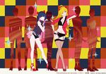  blonde_hair bra fashion gainaxtop garter_straps hayashi_akemi high_heels long_hair mannequin multicolored_hair multiple_girls one_eye_closed panties panty_&amp;_stocking_with_garterbelt panty_(psg) pantyhose stocking_(psg) two-tone_hair underwear 