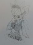  diancie female legendary_pokemon maid maid_uniform monochrome nintendo pok&eacute;mon tagme video_games vono 