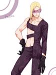  blonde_hair gedoooo gloves jojo_no_kimyou_na_bouken long_hair male_focus mask melone solo tegaki 