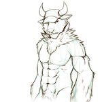  anthro biceps bison bovine buffalo canine chest_tuft fenrir fenrir_(rrowdybeast) fur hat horn hybrid line_art male mammal monochrome muscles nude pecs plain_background pose rrowdybeast shynjy sketch solo standing tuft wolf 