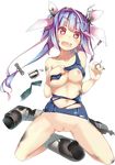  :d bad_id bad_pixiv_id bangs bare_legs blue_hair blunt_bangs bow breasts gradient_hair hair_bow i-19_(kantai_collection) kantai_collection multicolored_hair nipples nude_filter open_mouth pussy red_eyes school_swimsuit smile solo swimsuit symbol-shaped_pupils syobonne third-party_edit torn_clothes torn_swimsuit transparent_background twintails 