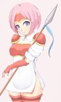  blue_eyes fire_emblem fire_emblem:_souen_no_kiseki marcia pink_hair polearm solo spear weapon 