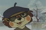  animated cartoon eyewear glasses hat male mustelid otter snow ussr winter 