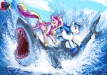  blue_eyes blue_hair cutie_mark equine female feral fish friendship_is_magic group hair horn horse jowybean jumping_the_shark male mammal marine multi-colored_hair my_little_pony outside pony princess_cadance_(mlp) purple_eyes shark sharp_teeth shining_armor_(mlp) sky teeth unicorn water winged_unicorn wings 