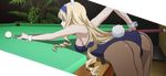  1girl animal_ears ass blonde_hair bunny_ears bunny_girl bunnysuit cecilia_alcott huge_ass infinite_stratos long_hair pool_table screencap 