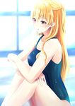  alisa_reinford aoi_usagi bad_id bad_pixiv_id blonde_hair competition_swimsuit eiyuu_densetsu long_hair one-piece_swimsuit red_eyes sen_no_kiseki swimsuit wet 