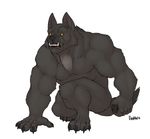  abs anthro biceps big_muscles black_claws black_fur black_nose canine chest_tuft claws crouching fangs fur grey_fur male mammal muscles neekko nude paws pecs plain_background pose solo teeth toe_claws tuft were werewolf white_background wolf yellow_eyes 