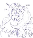  &lt;3 anthro anthrofied blush butt butt_grab cutie_mark dialog duo english_text equine eyes_closed female friendship_is_magic grab hair horn horse incest kissing lesbian long_hair mammal my_little_pony princess_celestia_(mlp) princess_luna_(mlp) sibling sisters suirano text winged_unicorn wings 