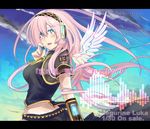  :d angel_wings bad_id bad_pixiv_id blue_eyes character_name headset kippu letterboxed long_hair megurine_luka open_mouth pink_hair smile solo translated vocaloid wings 