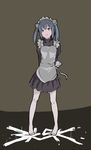  3ldkm apron arms_behind_back artist_request bad_id blue_hair blush hayane maid pale_skin solo twintails 