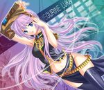  arms_up bad_id bad_pixiv_id blue_eyes long_hair megurine_luka pico_(picollector79) pink_hair solo thighhighs very_long_hair vocaloid 