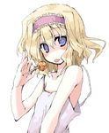  alice_margatroid blonde_hair blue_eyes camisole candy flat_chest food hairband lollipop lowres mochiki solo touhou 