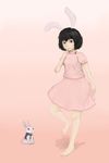  barefoot bunny feet inaba_tewi iwamochi solo touhou 