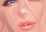  airspace blue_eyes close-up face highres lips open_mouth original realistic smile solo 