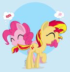  blonde_hair cotton_candy cute cutie_mark eating equestria_girls equine eyes_closed female feral food friendship_is_magic fur grendeleev hair horn horse long_hair mammal my_little_pony pink_fur pink_hair pinkie_pie_(mlp) pony red_hair smile sunset_shimmer_(eg) thought_bubble two_tone_hair unicorn 