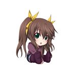  brown_hair chibi green_eyes highres huang_lingyin infinite_stratos kuena long_hair solo 