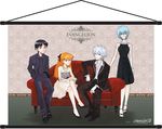  2boys 2girls ayanami_rei couch dress evangelion:_2.0_you_can_(not)_advance formal ikari_shinji multiple_boys multiple_girls nagisa_kaworu neon_genesis_evangelion official_art rebuild_of_evangelion soryu_asuka_langley suit text 