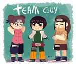  2boys animated animated_gif bangs full_body hyuuga_neji mimiblargh multiple_boys naruto rock_lee standing tenten 