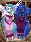  anthrofied breasts crobat dress duo equine female friendship_is_magic horn horse mammal my_little_pony nintendo nivrozs pok&#233;mon pok&eacute;mon pony princess_celestia_(mlp) princess_luna_(mlp) smile video_games winged_unicorn wings 