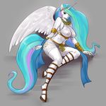  anthrofied big_breasts breasts digitigrade dress equine female friendship_is_magic horn horse izra mammal my_little_pony nipples pony princess_celestia_(mlp) solo winged_unicorn wings 