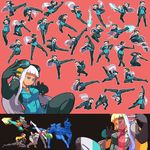  alternate_color attack black_legwear blue_eyes blue_nails blue_skirt bodysuit borrowed_character breasts collage collar crane_stance dress electro_emilia energy_blast fighting_game fighting_stance flying_kick hand_on_hip headgear heel_drop kicking kneeling legs long_hair medium_breasts microdress multiple_views nail_polish neon_trim original oversplit palette_swap palm_strike panties panties_over_pantyhose pantyhose parody pink_background pixel_art punching sb_(coco1) sidelocks silver_hair skirt split sprite_art sprite_sheet sprites underwear uppercut very_long_hair white_hair 