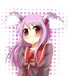  animal_ears bunny_ears long_hair mukunoki_nanatsu pink_hair red_eyes reisen_udongein_inaba school_uniform solo touhou 