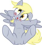 absurdly_absurd_res alpha_channel amber_eyes blonde_hair blush derpy_hooves_(mlp) equine female feral friendship_is_magic fur grey_fur hair hi_res horse long_hair looking_at_viewer mammal medio-cre my_little_pony open_mouth pegasus plain_background pony pyruvate solo spread_legs spreading tongue tongue_out transparent_background wings yellow_eyes 
