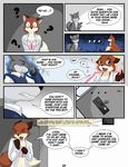  ? anthro canine chibi comic dialog english_text eve_(kurapika) eve_cadrey fangs female feral fox fur grey_fur kurapika lab lab_coat male mammal military red_fur scientist teddy_conner text uniform wolf 