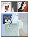  canine comic dialog english_text eve_(kurapika) eve_cadrey female fox fur green_eyes grey_fur kurapika lab_coat male mammal military rat red_fur rodent teddy_conner text wolf 