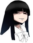  black_eyes black_hair bow face half-closed_eyes hime_cut houraisan_kaguya long_hair sketch solo space_jin touhou troll_face 