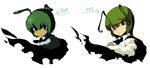  2008 2013 antennae artist_progress cape green_eyes green_hair ringed_eyes short_hair space_jin touhou upper_body wriggle_nightbug 