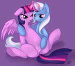  duo equine female feral friendship_is_magic horn horse lesbian magic mammal meggchan my_little_pony open_mouth pony pussy pussy_juice restricted_palette spread_legs spreading trixie_(mlp) twilight_sparkle_(mlp) unicorn winged_unicorn wings 