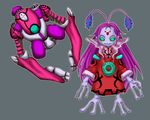  antennae female green_eyes hair ikura-maru machine mechanical monster purple_hair robot 