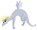  alpha_channel cutie_mark derp_eyes derpy_hooves_(mlp) dragon efmale female flying friendship_is_magic my_little_pony plain_background queencold scalie solo transparent_background wings yellow_eyes 