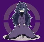  1girl age_regression ahoge artist_request black_hair dress female hairband hex_maniac_(pokemon) legs liczka long_hair navel nintendo npc npc_trainer open_mouth oversized_clothes pale_skin pixiv_manga_sample pokemon pokemon_(game) pokemon_xy purple_eyes purple_hair ribbed_sweater shiny shoes simple_background skirt smile solo sweater teeth tongue very_long_hair younger 